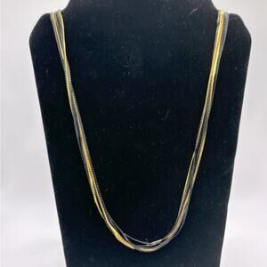 Trifari 24” Two-Tone Necklace (gold-toned and black)